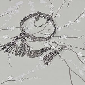 Vintage Monet Silver Bracelet and Earring Set